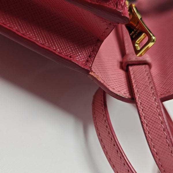 Saffiano Calfskin Shoulder Bag Pink
