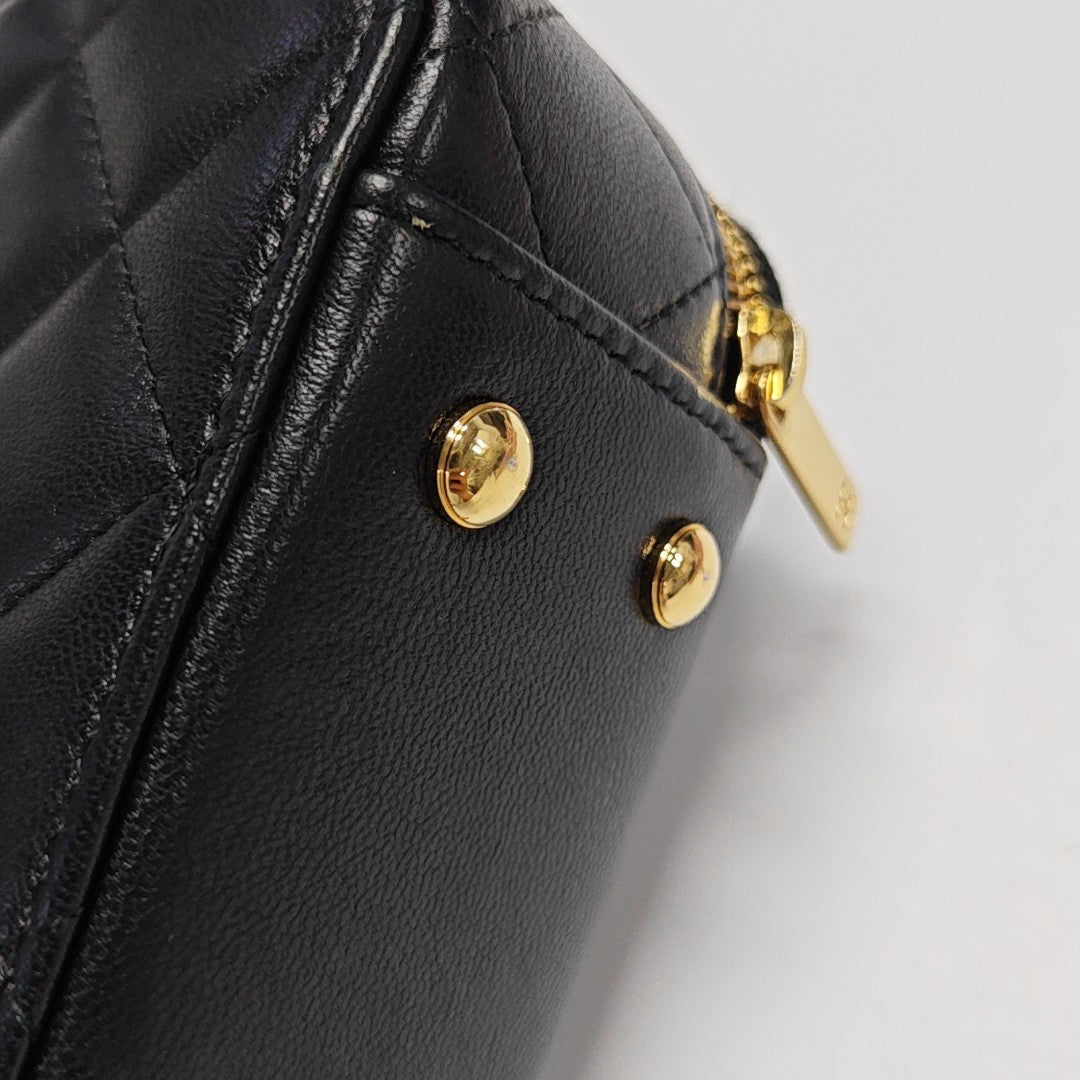 Quilted Lambskin Shoulder Bag Black