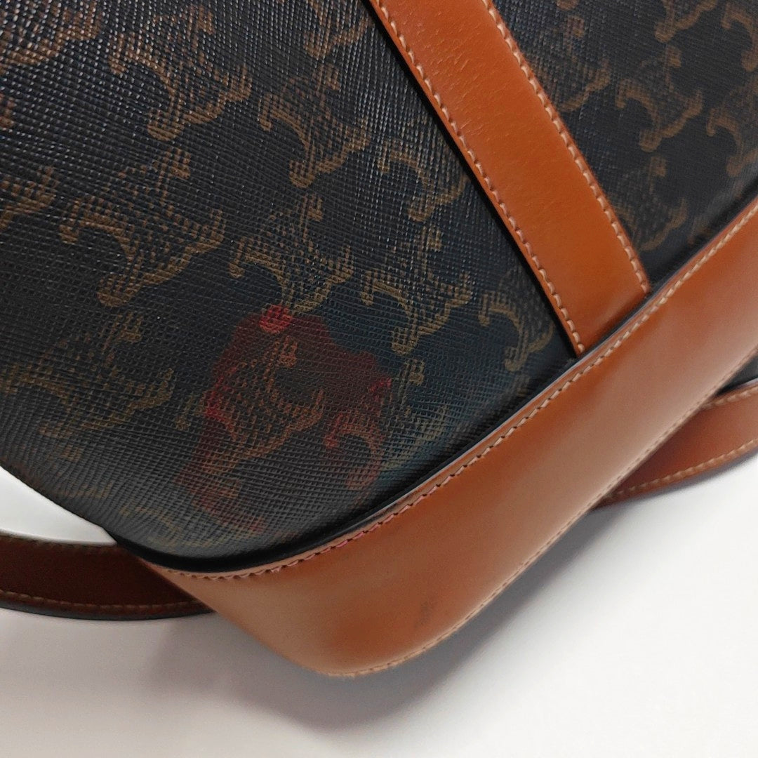 Authenticated pre-owned  TRIOMPHE CANVAS Coated Canvas Brown - Shoulder Bag at Looply