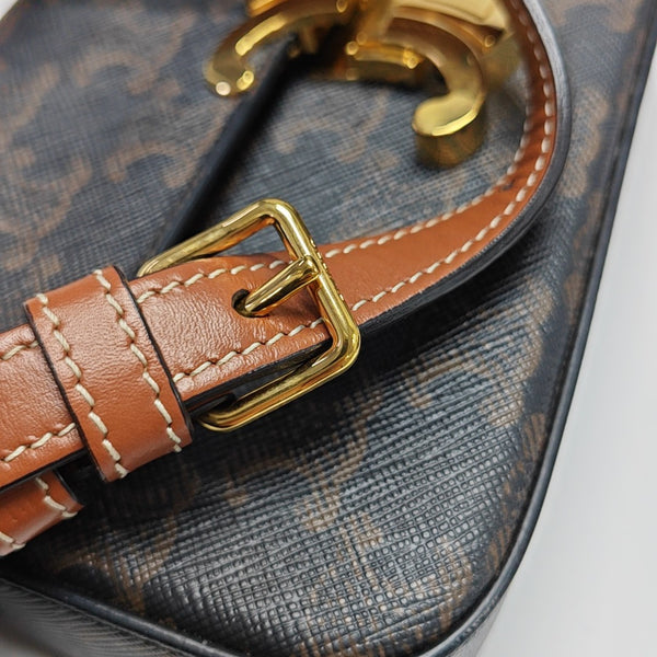 TRIOMPHE Small Coated Canvas Brown