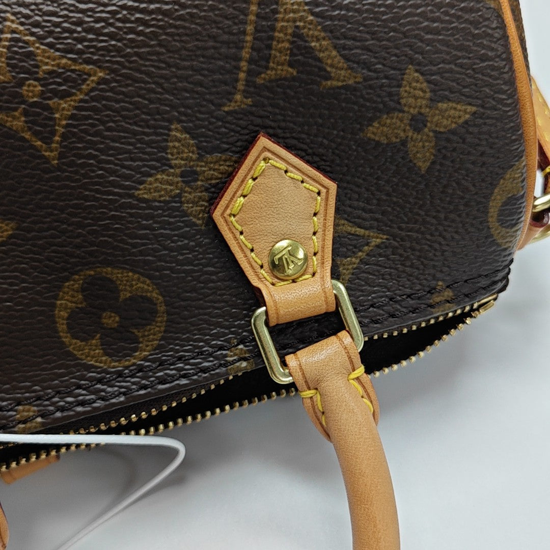 SPEEDY Nano Monogram Coated Canvas Brown