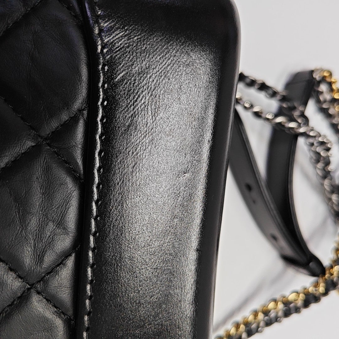 GABRIELLE Small Quilted Calfskin Black