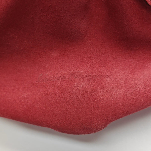 Suede Top Handle Bag Red