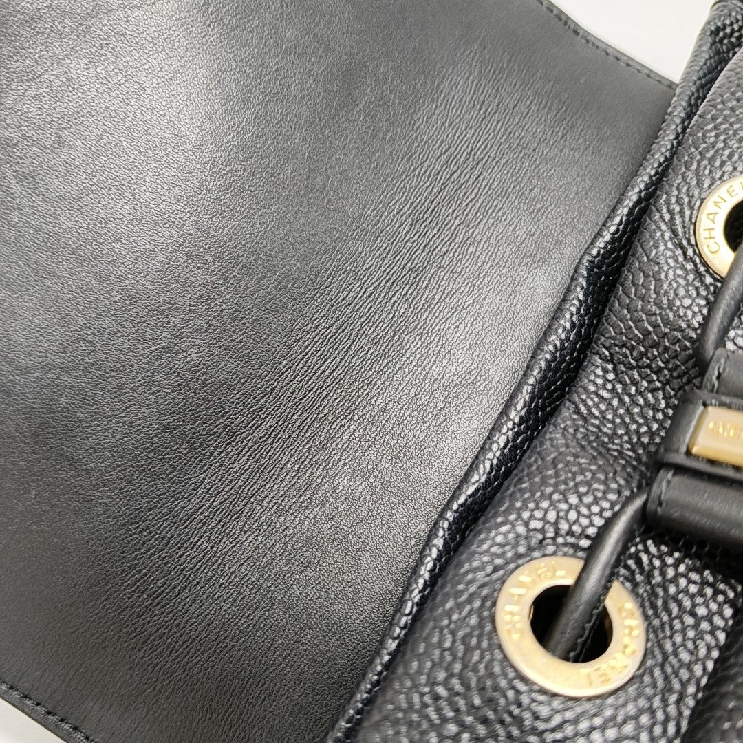 FILIGREE Small Quilted Grained Calfskin Black