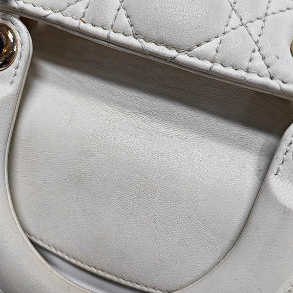 Lady Dior Cannage Lambskin White