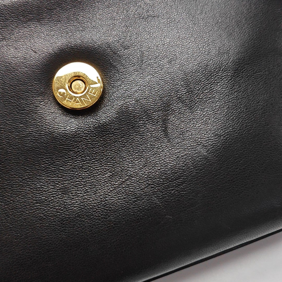 Lambskin Top Handle Bag Brown