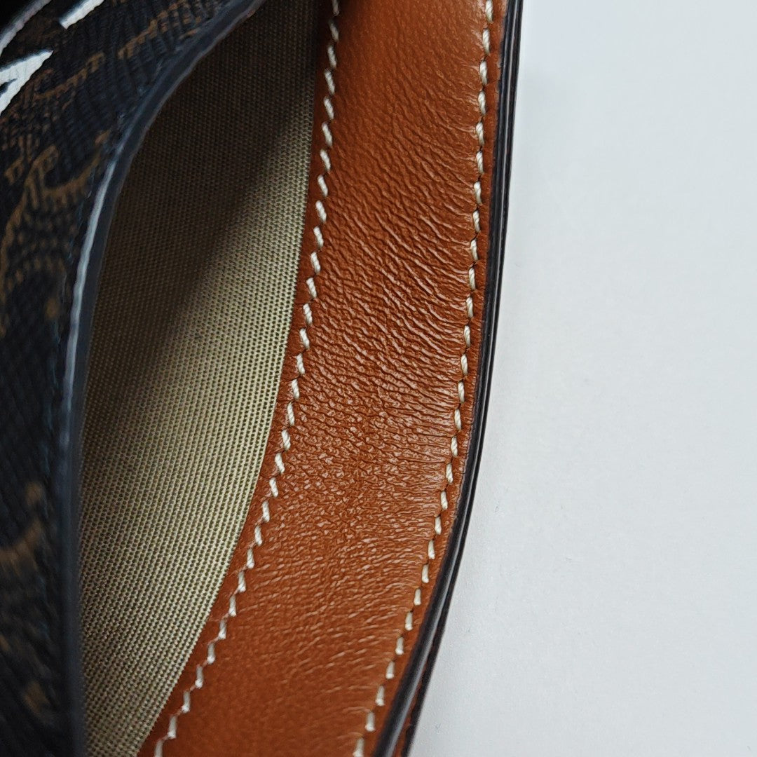 Coated Canvas Card Holder Brown