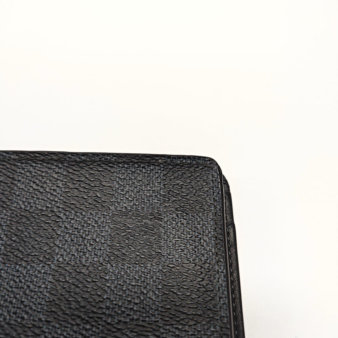 AMERIGO Damier Graphite Coated Canvas Gray Wallet