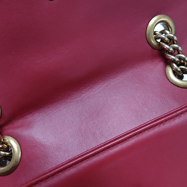 GG Marmont Small Quilted Calfskin Red