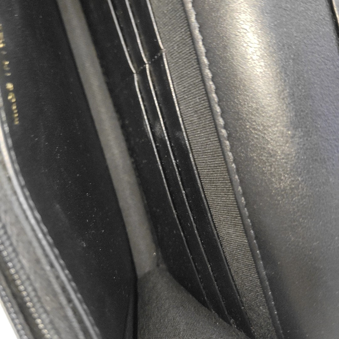 Quilted Grained Calfskin Shoulder Bag Black