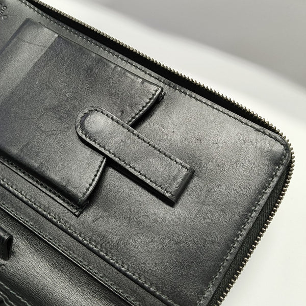 Monogram Coated Canvas Clutch Black