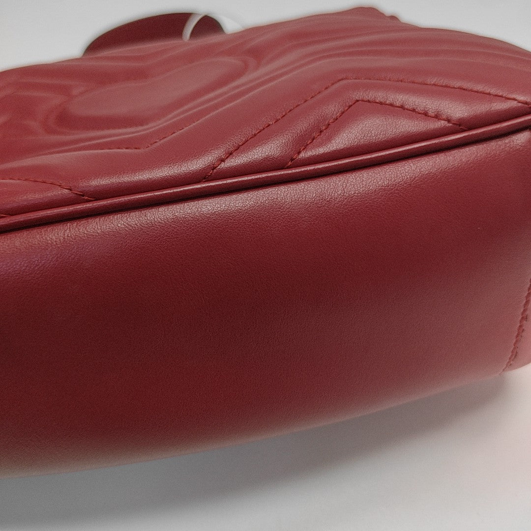 GG Marmont Small Quilted Calfskin Red