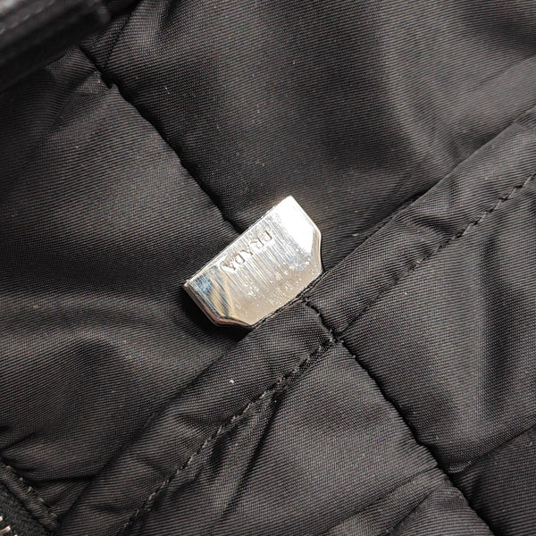 Quilted Nylon Shoulder Bag Black