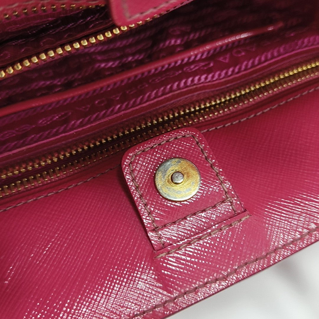 Saffiano Calfskin Top Handle Bag Red