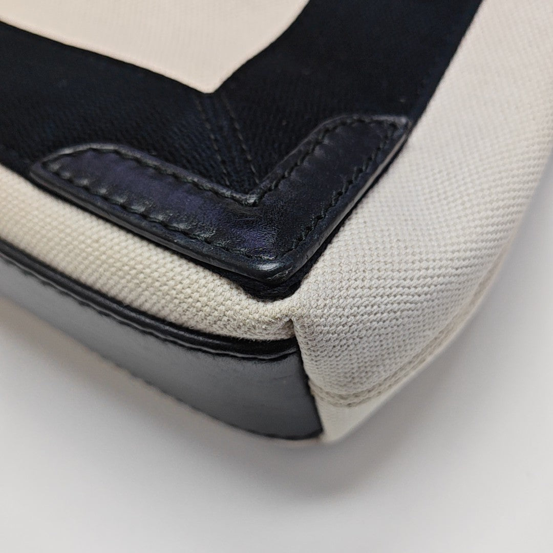 Navy Mini Canvas Beige