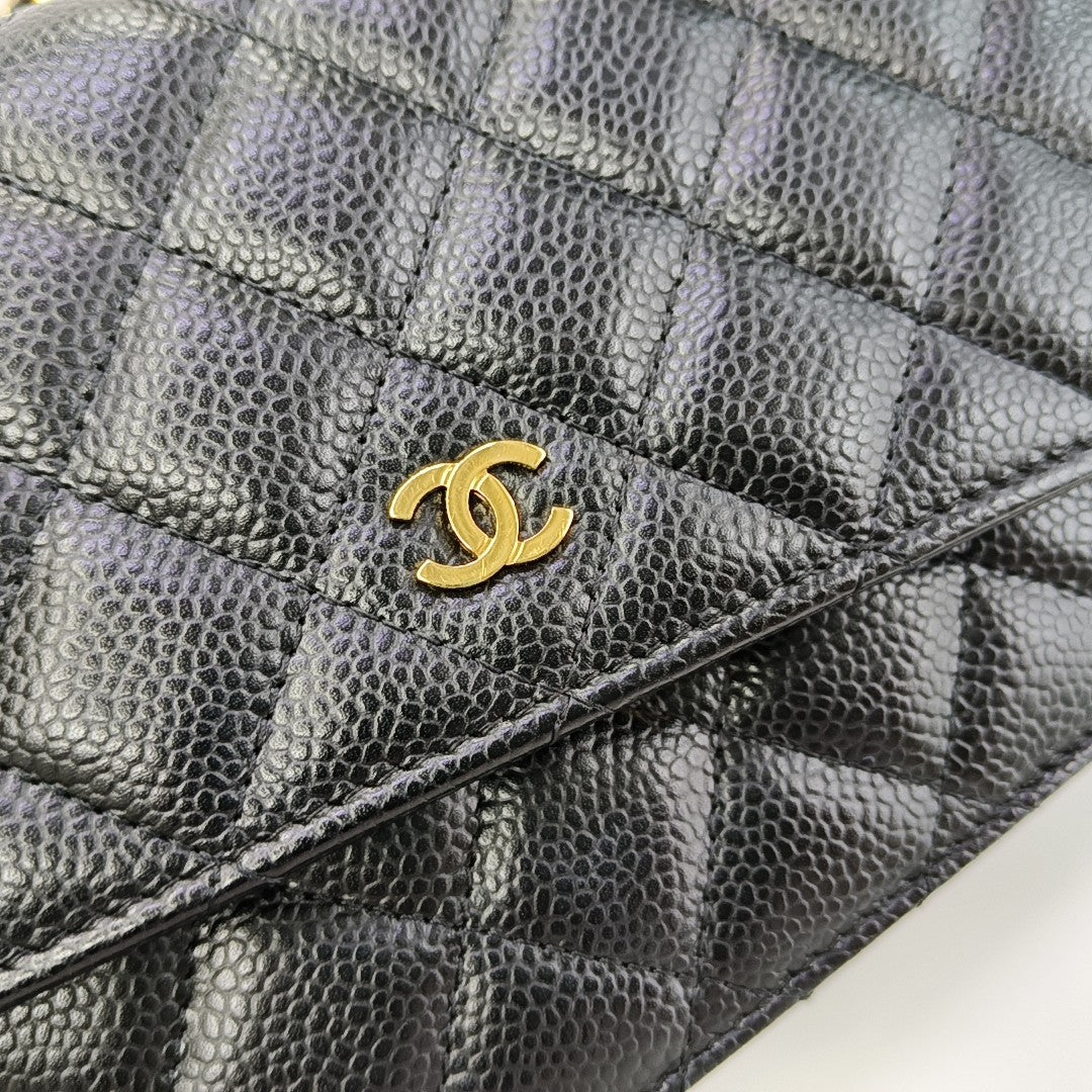 WOC Quilted Grained Calfskin Black