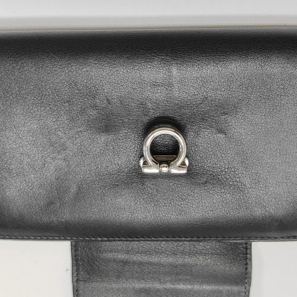 Gancio Calfskin Black Wallet