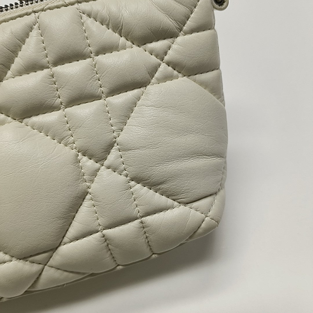 Diortravel Nomad Small Cannage Calfskin White