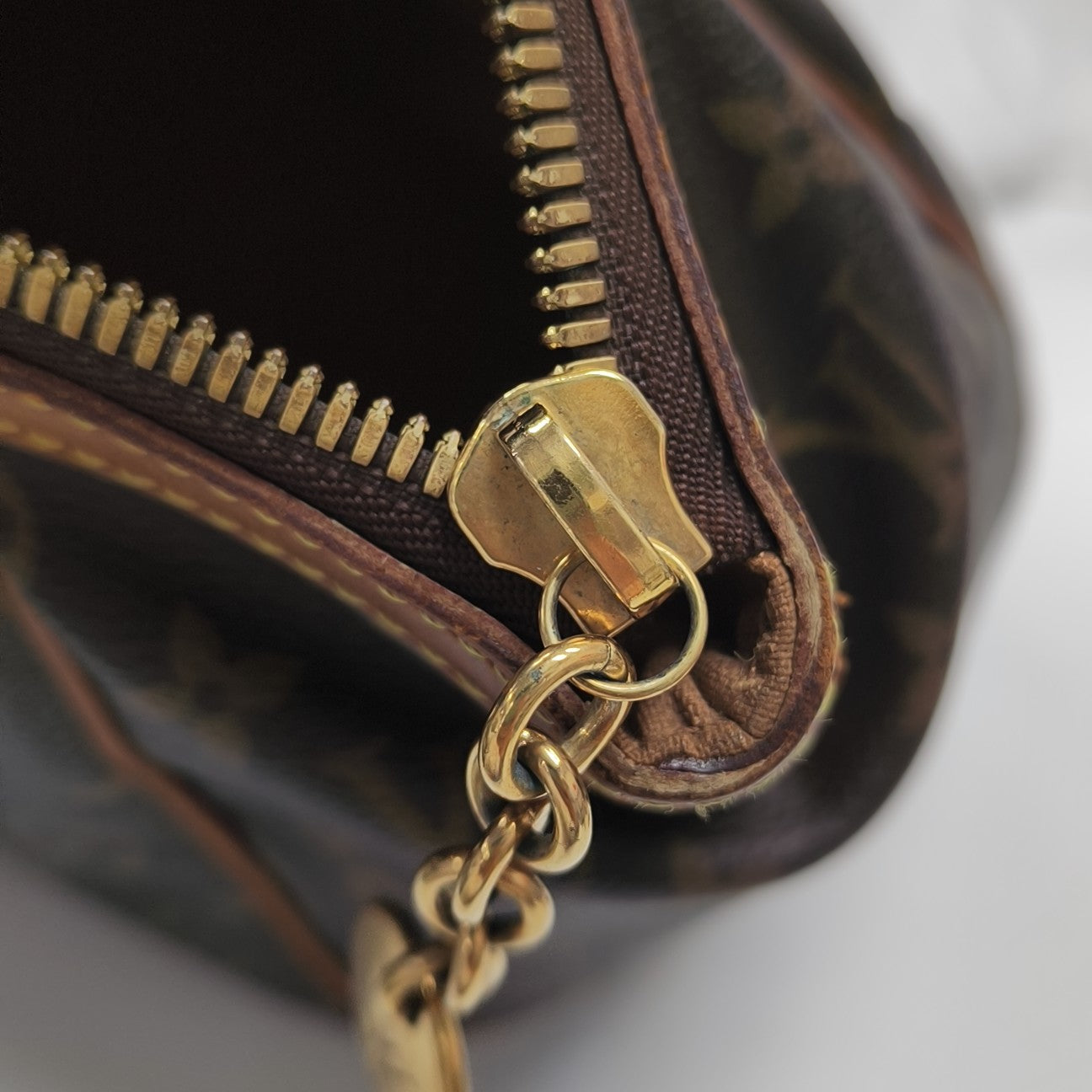 Monogram Coated Canvas Top Handle Bag Brown