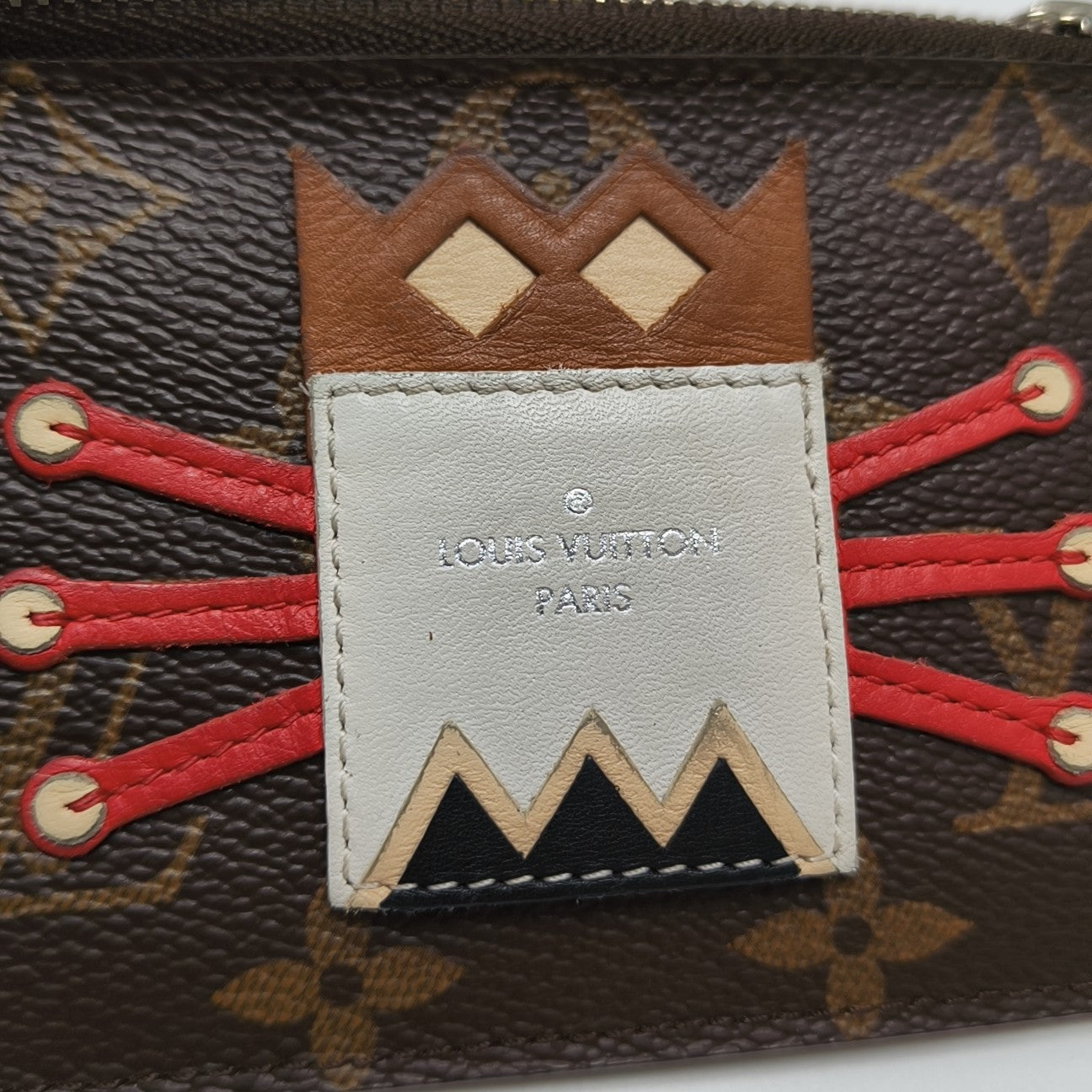 TRIBAL MASK Monogram Coated Canvas Brown Coin Purse