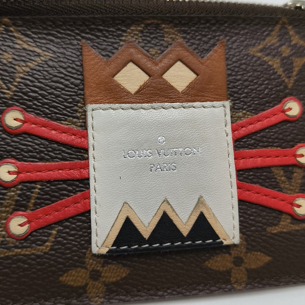 TRIBAL MASK Monogram Coated Canvas Brown Coin Purse