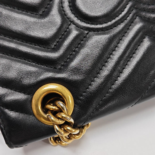 GG Marmont Small Quilted Calfskin Black