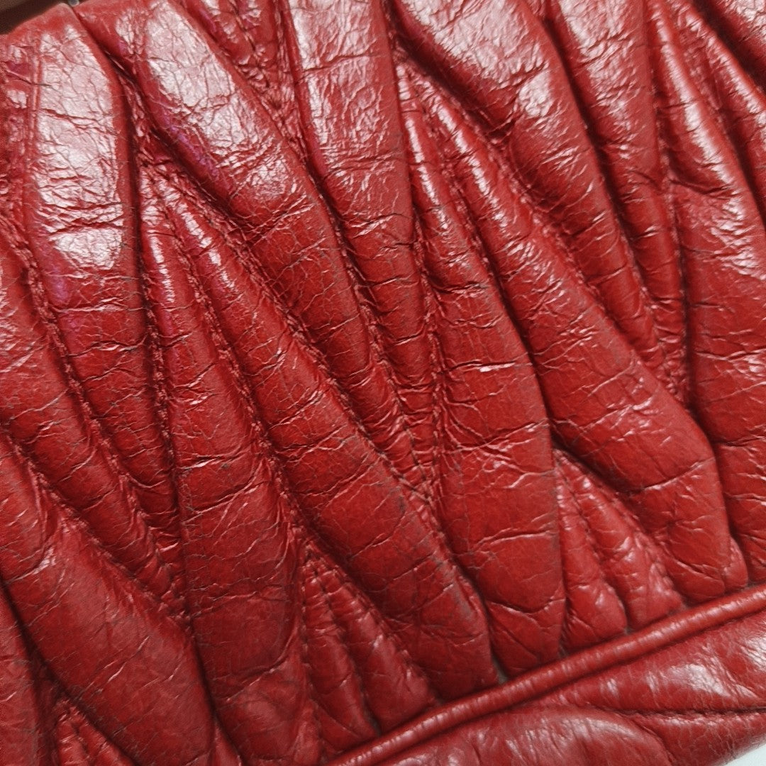 Matelassé Quilted Lambskin Red