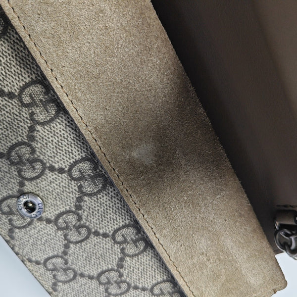 Dionysus Super Mini Monogram Coated Canvas Beige