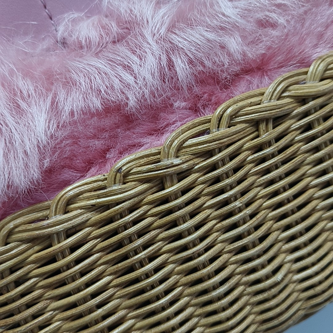 Straw Tote Bag Pink