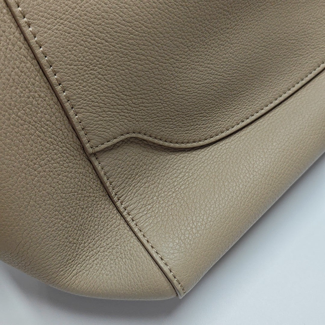 Calfskin Top Handle Bag Beige