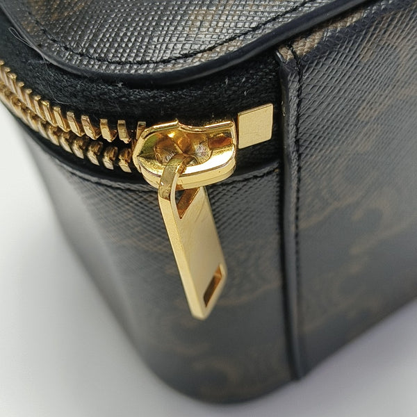 Coated Canvas Shoulder Bag Black