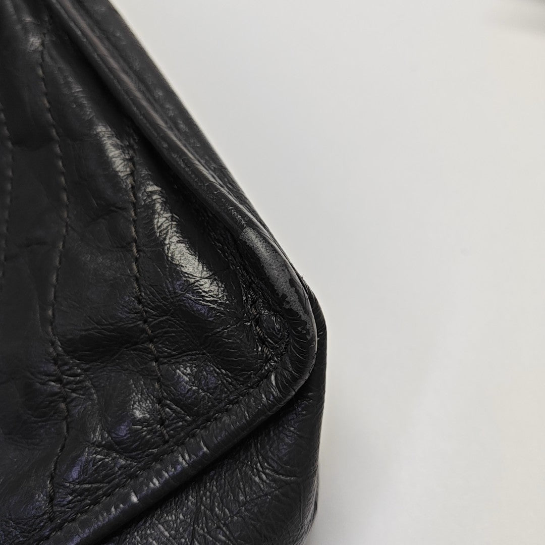 NIKI Medium Chevron Calfskin Gray