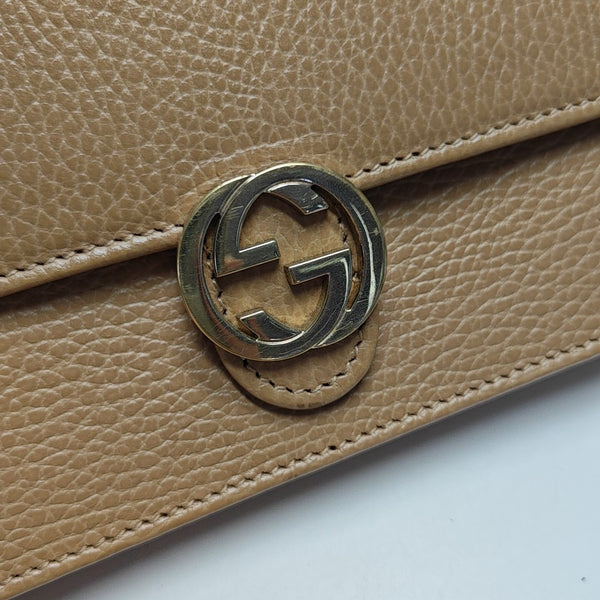 Interlocking G Small Calfskin Beige