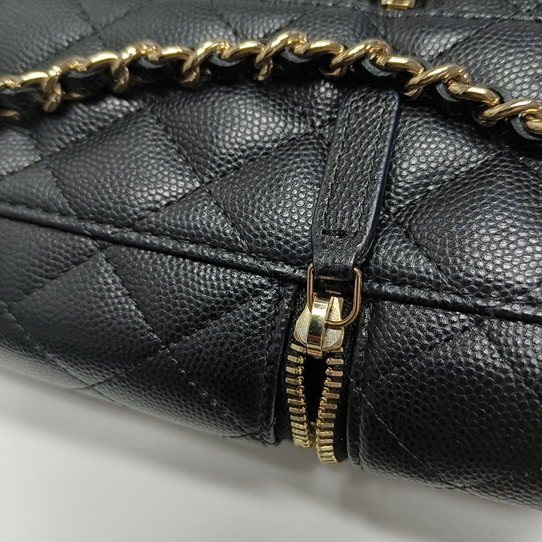 Quilted Grained Calfskin Black