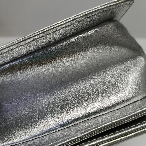 BOY CHANEL Medium Lambskin Silver