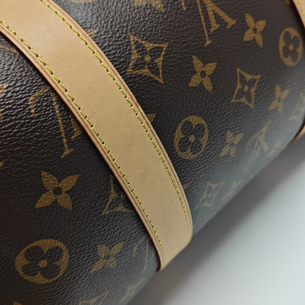 KEEPALL 55 Monogram Coated Canvas Brown