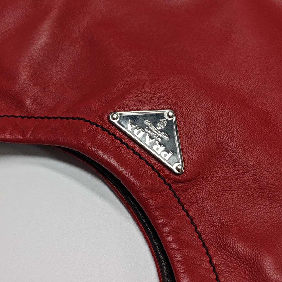 Lambskin Top Handle Bag Red