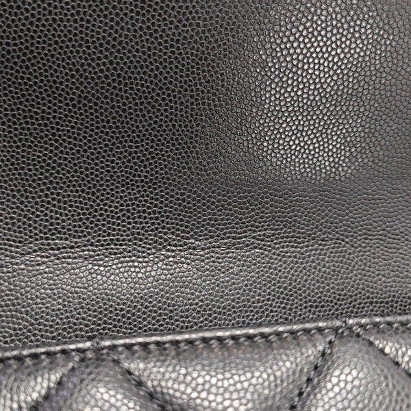 Quilted Grained Calfskin Shoulder Bag Small Black
