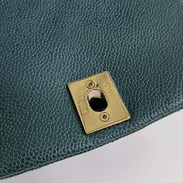 DUMA Small Quilted Grained Calfskin Green