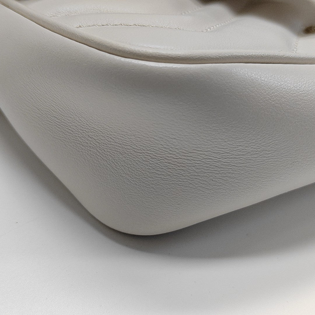 GG Marmont Mini Quilted Calfskin White