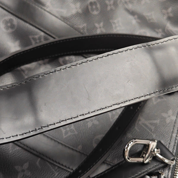 KEEPALL 55 Monogram Coated Canvas Black