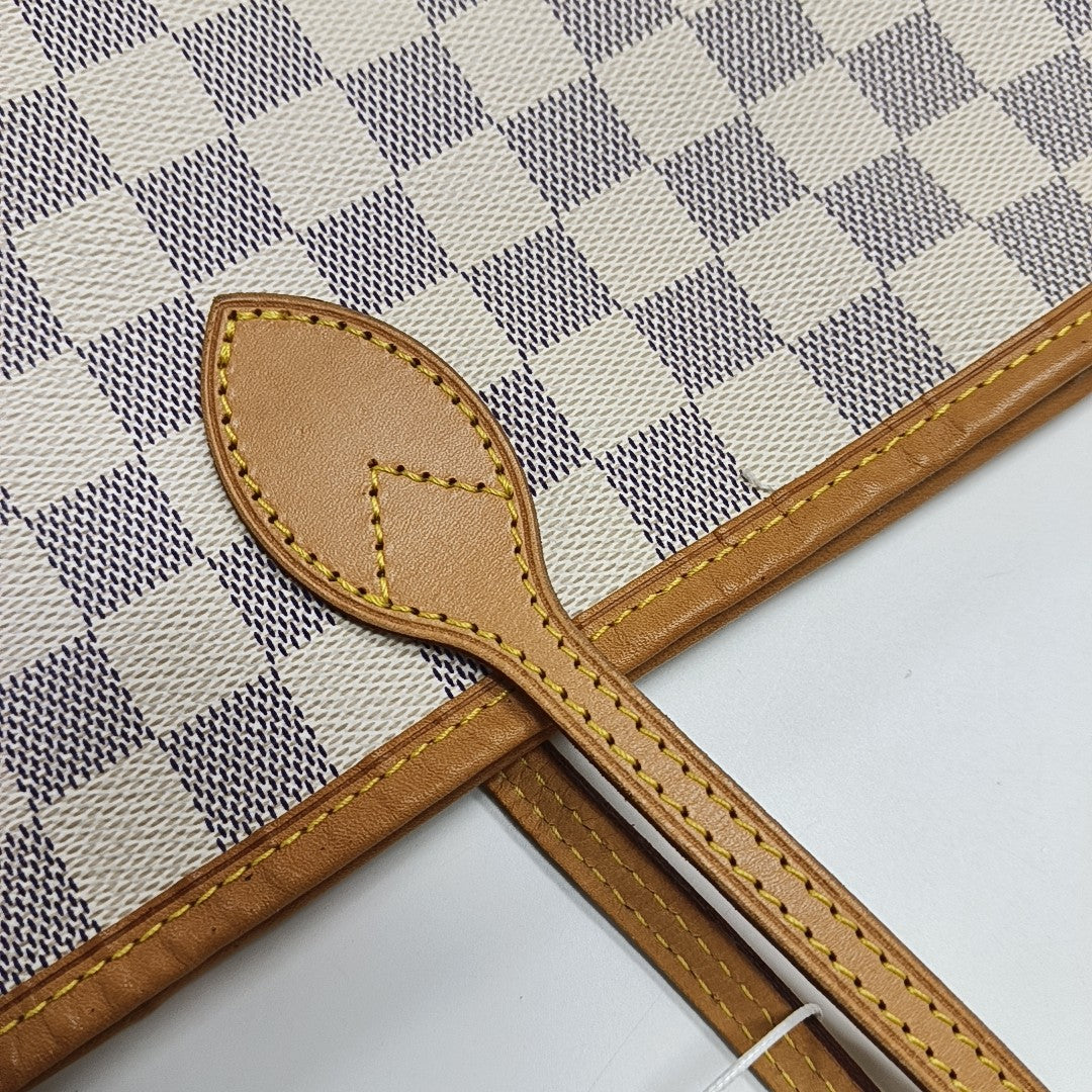 NEVERFULL MM Damier Azur Coated Canvas White