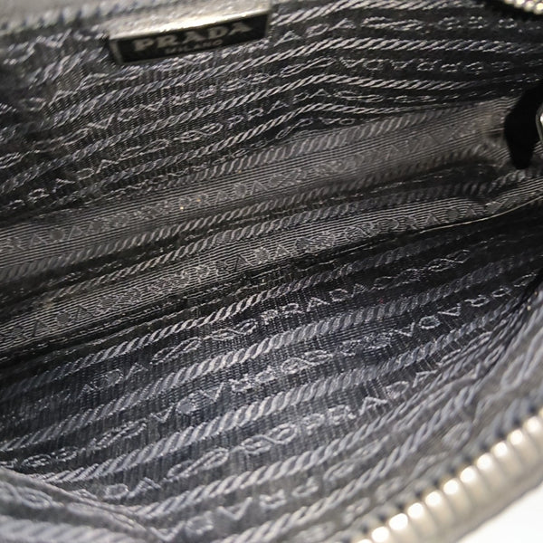 Quilted Nylon Shoulder Bag Black