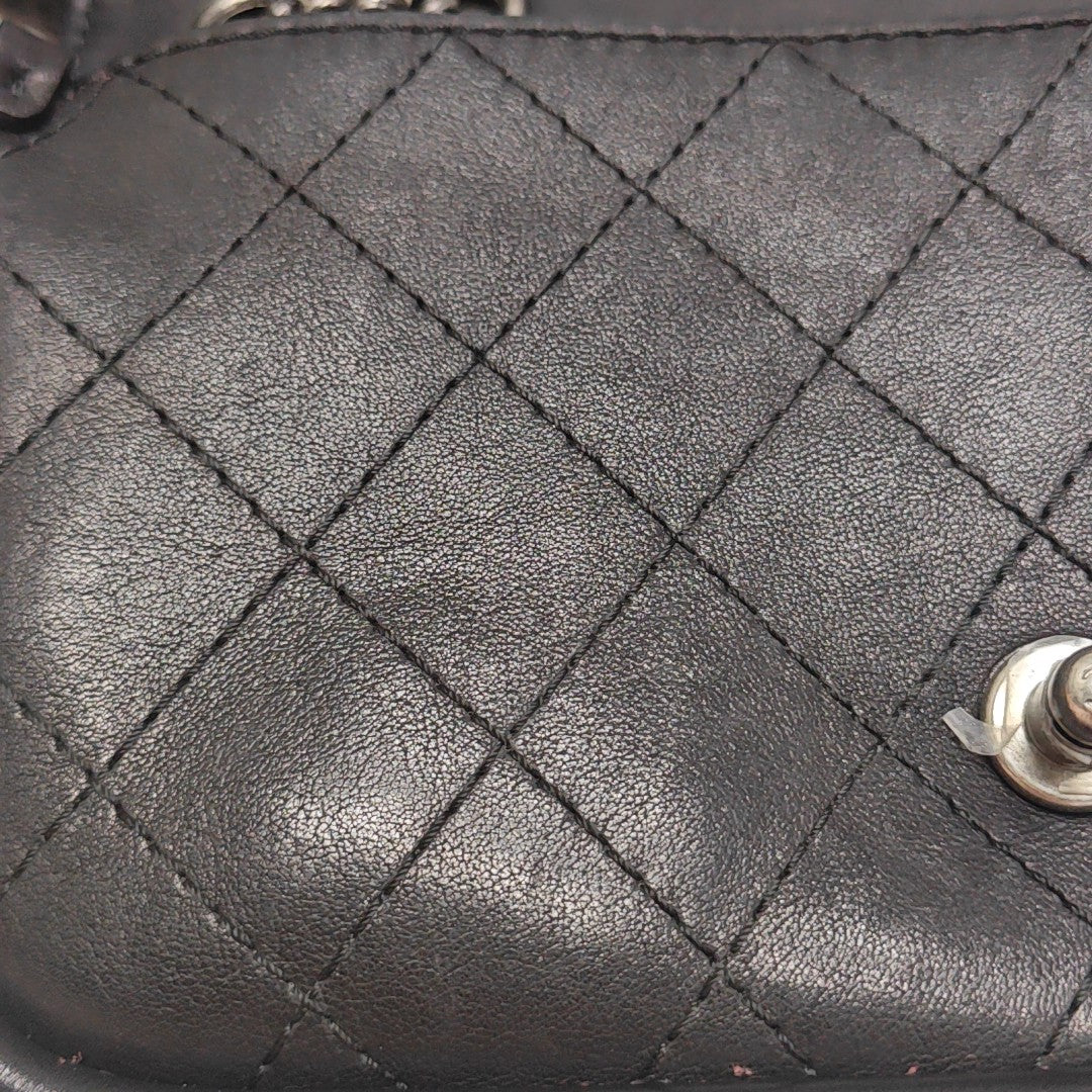 Quilted Calfskin Shoulder Bag Black