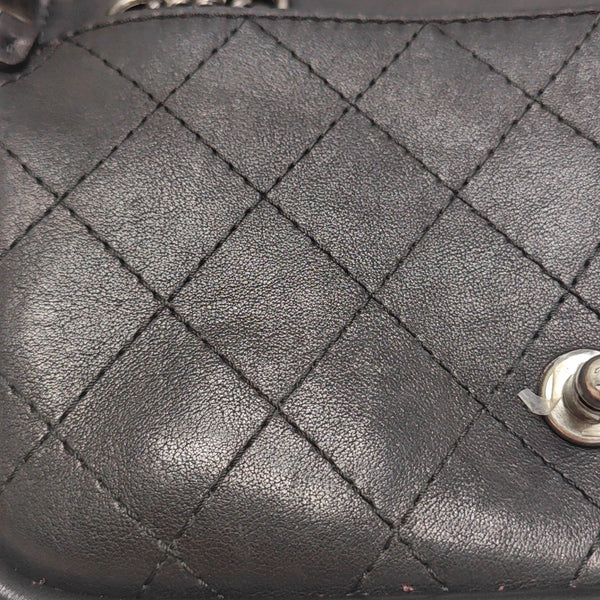 Quilted Calfskin Shoulder Bag Black