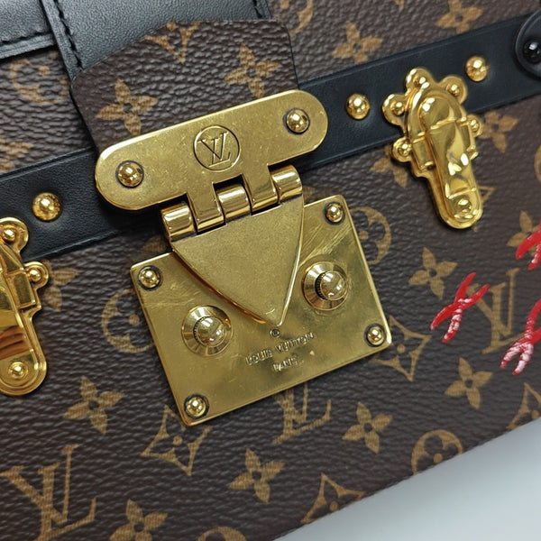 PETITE MALLE Monogram Coated Canvas Brown