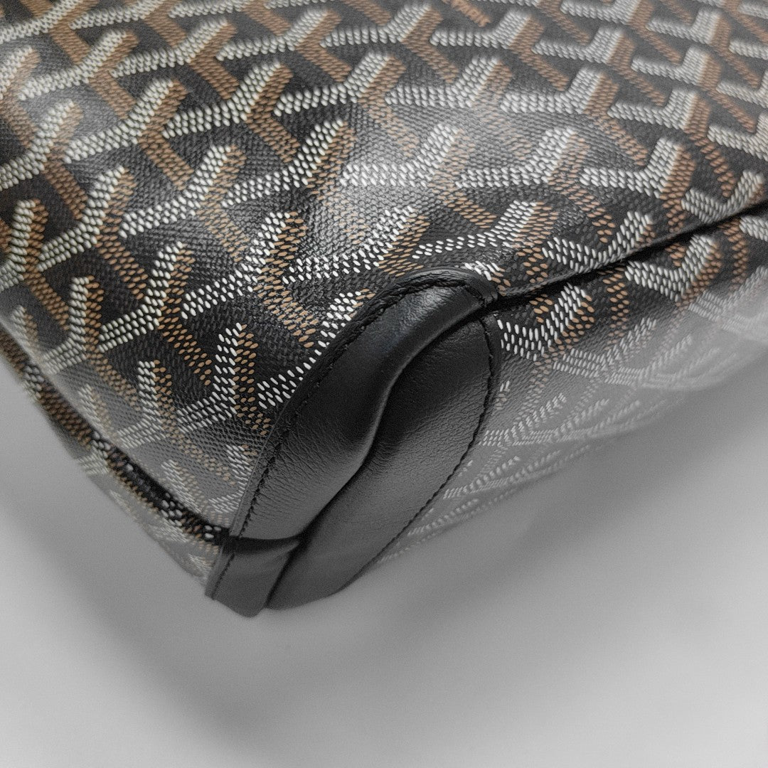 Coated Canvas Top Handle Bag Black