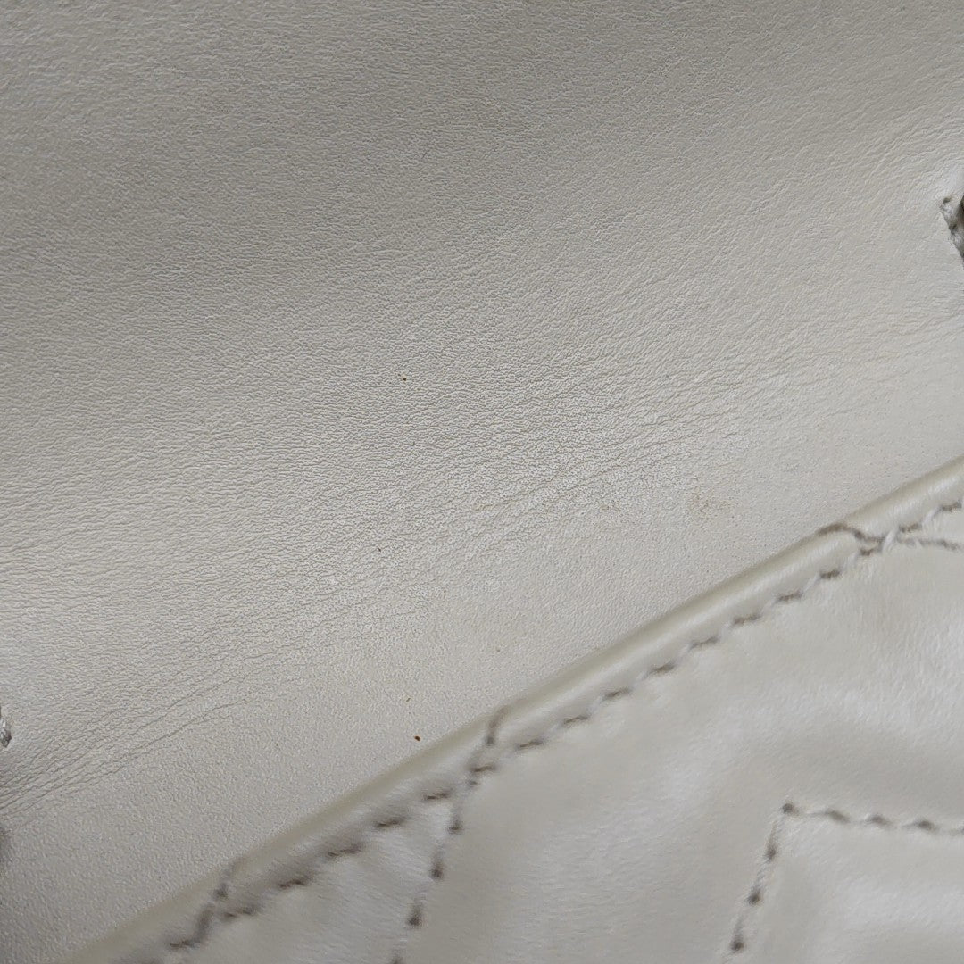 GG Marmont Mini Quilted Calfskin White