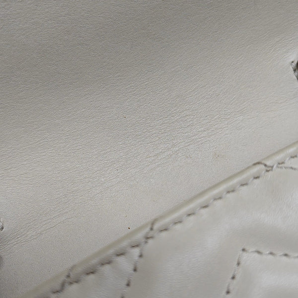GG Marmont Mini Quilted Calfskin White