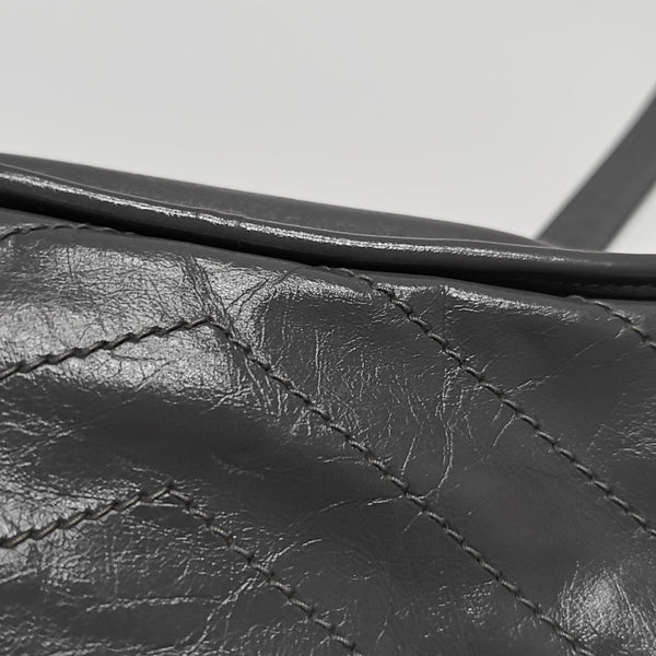 NIKI Medium Chevron Calfskin Gray